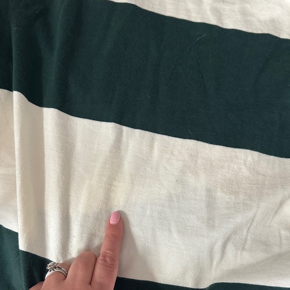 Roots Green and White Striped Rugby Maxi Dress Preppy Polo Women’s Large Organic - Picture 10 of 10